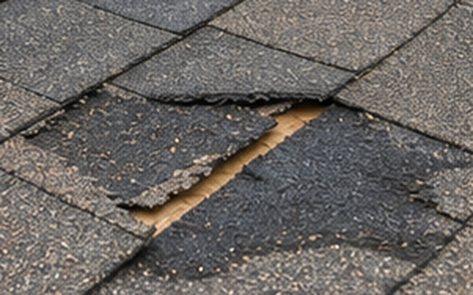 Missing shingles on a Springfield roof